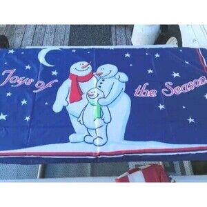 Joys of the Season Snowman Flag  100% Nylon 35wX59L Holiday USA Christmas